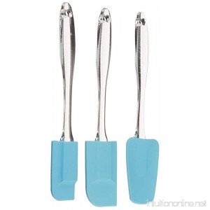 Culinary Corner® Easy Flex Silicone Spatulas | Set of 3 Includes Small Medium and Large Spoon Style Spatula for Home or Professional Baking Needs | Perfect Tools for Cake Decorating | Heat Resistant | Blue Cooking Utensils | Hanging Kitchen Supplies - B00KRSSB3I
